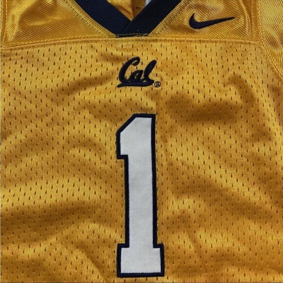 Nike Kids Yellow Cal Golden Bears #1 Long Sleeve Football Jersey Shirt Size 3/6M - Picture 7 of 9